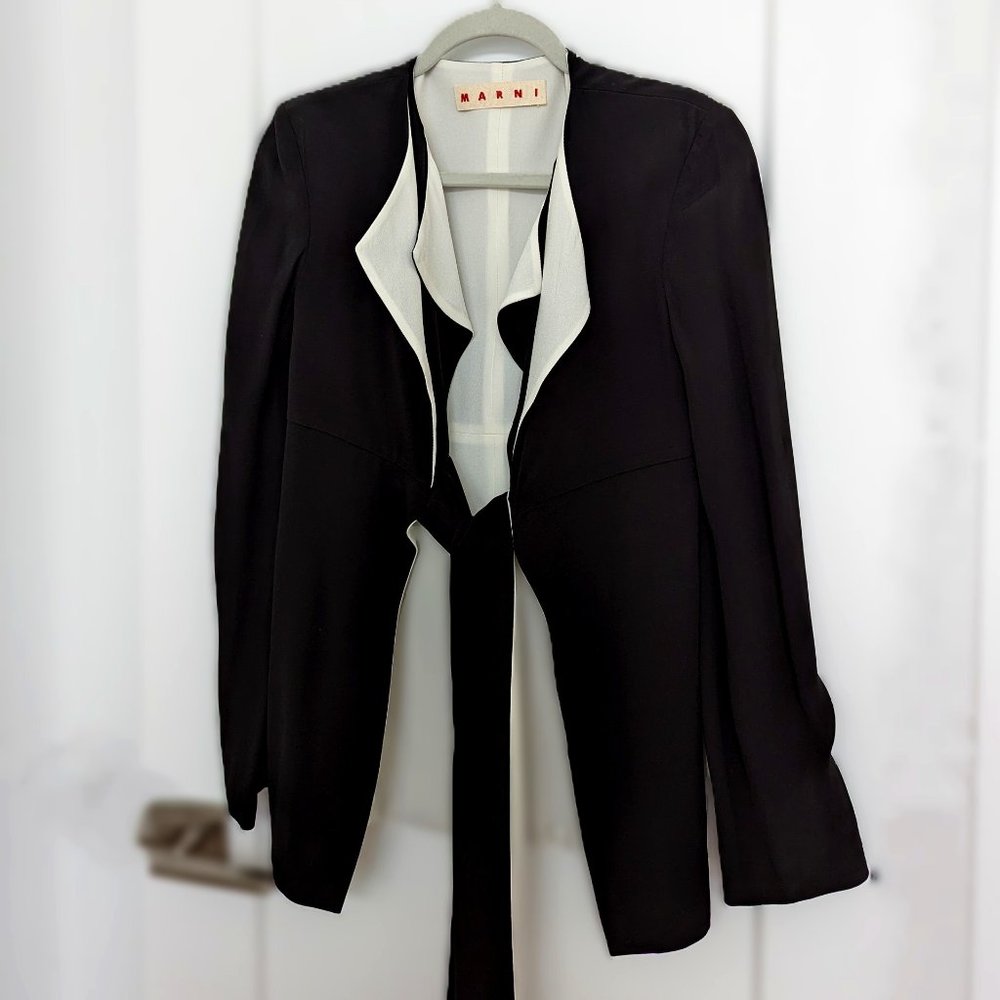 [NWOT] Marni black & white crepe jacket size S (38) - brand new!!